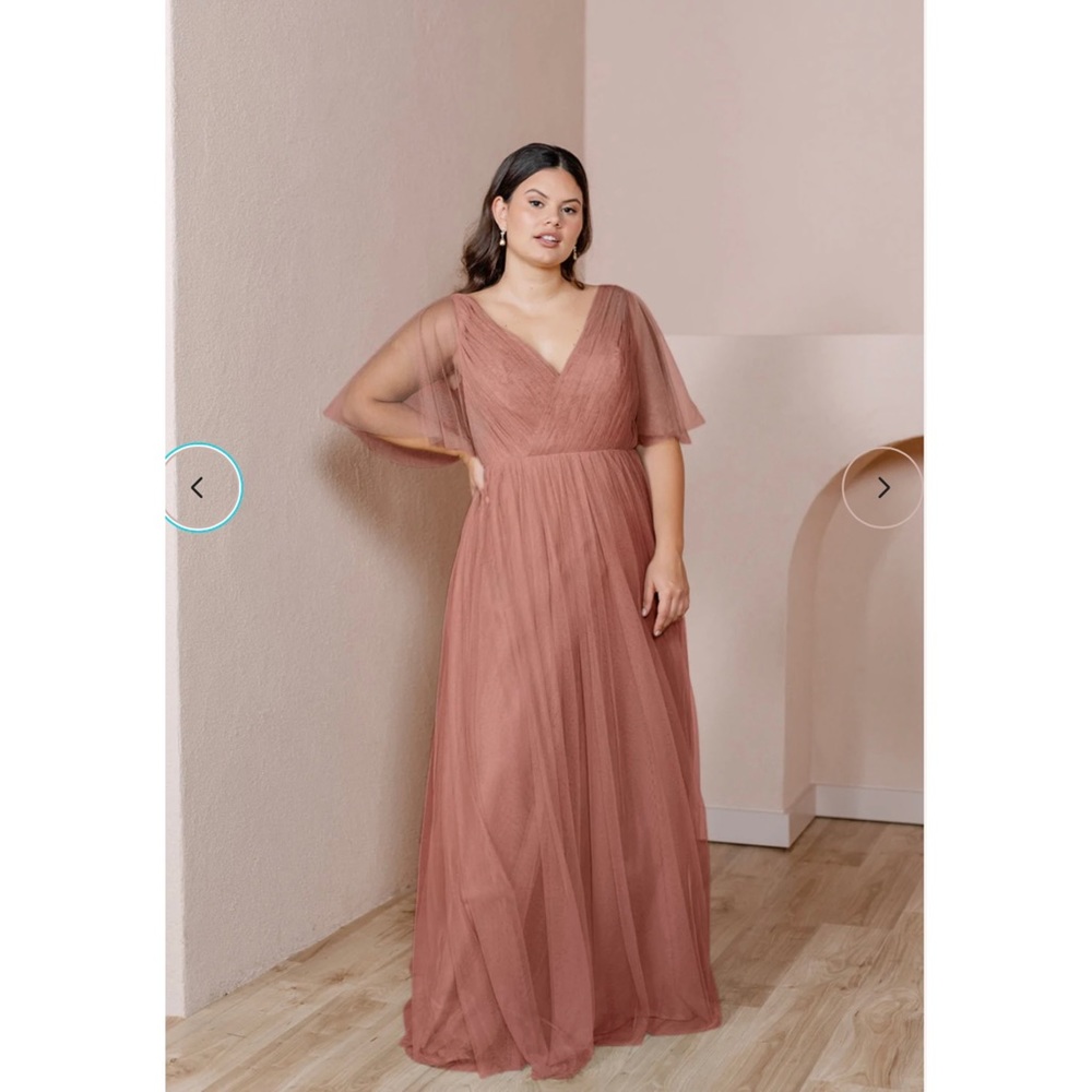 Reverly Bridesmaid Thea Tulle Dress in Desert Rose